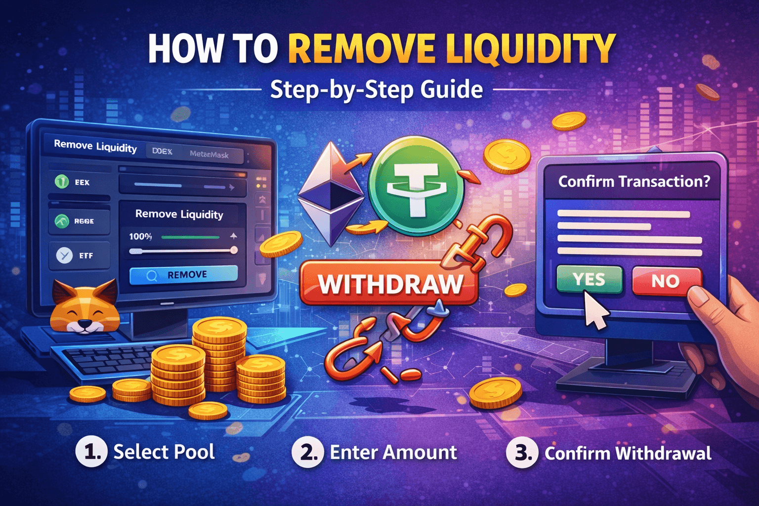How to remove liquidity safely with step-by-step crypto LP withdrawal visuals